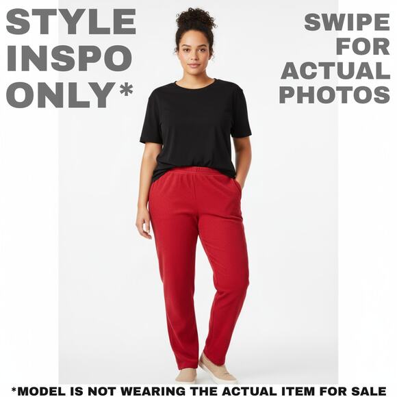 Jones New York Sport 2X Red Corduroy Pull On Pants [140] - Picture 2 of 11